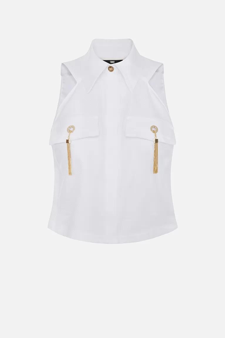 Cropped sleeveless shirt
